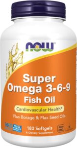 NOW Foods Super Omega 3-6-9 1200mg 180 Softgels Main Bottle