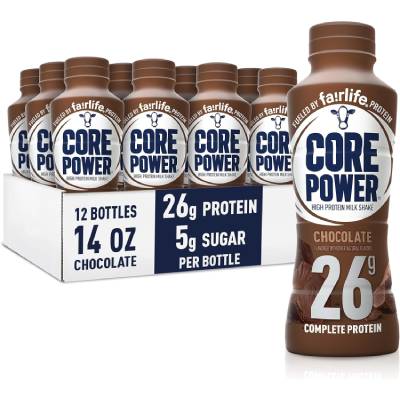 Core Power Protein Shake Chocolate 12 Pack 26g Protein 14oz Bottles Case