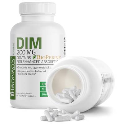 Bronson DIM 200 MG Vegetarian Capsules for Hormone Balance and Enhanced Absorption