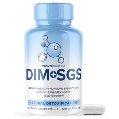 MaxLife Naturals DIM+SGS with Detox Support for healthy hormone balance.