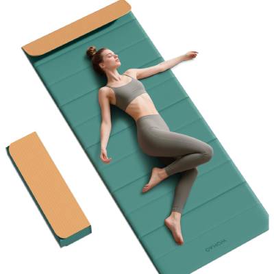 WOHAO Foldable Yoga Mat 75x26 inch dimensions and anti-slip texture overview