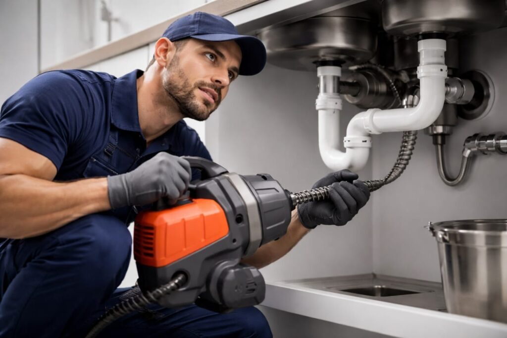 drain cleaning plumbing service technician USA