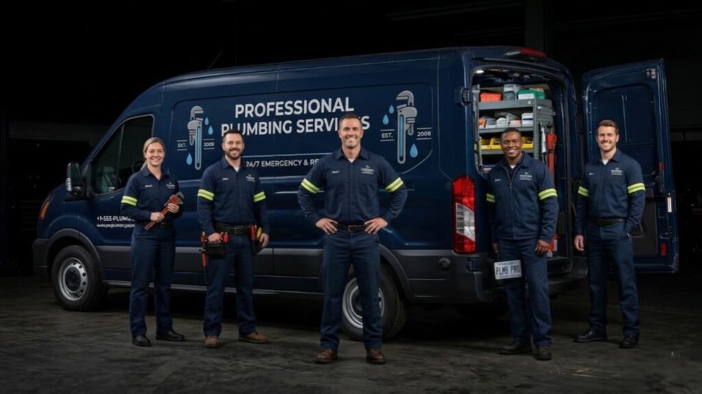 professional plumbing team service van USA